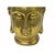 Vintage Chinese Golden Copper Color Metal Buddha Head Figure For Sale - Image 10 of 10
