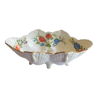 1960s Aynsley Famile Rose Oval Shell Shaped Dish For Sale