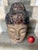 Carved and Polychromed Wooden Buddha Head For Sale - Image 11 of 11