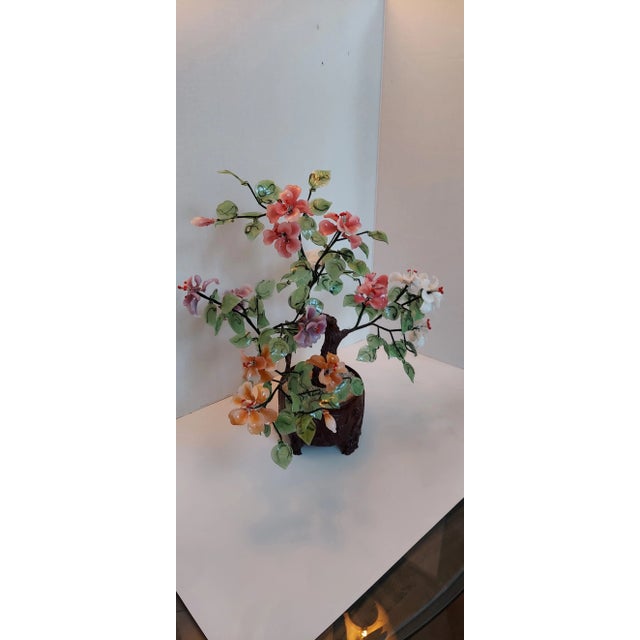 1960s 1960s Large Mid Century Glass Jade Bonzai Tree For Sale - Image 5 of 9