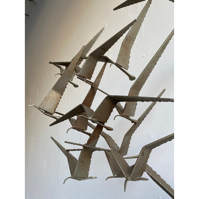 Curtis Jere Metal Table Sculpture Birds in Flight Signed C Jere Chairish