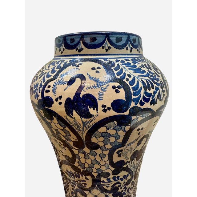 Blue and White Majolica Vases- A Set of 4 For Sale In Chicago - Image 6 of 11