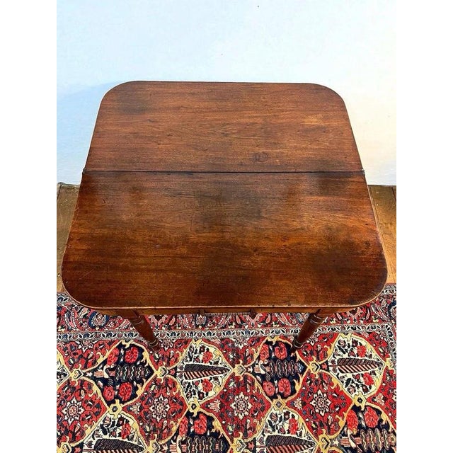 Brown Antique George III Mahogany Fold-Top Tea Table, 1800 For Sale - Image 8 of 10