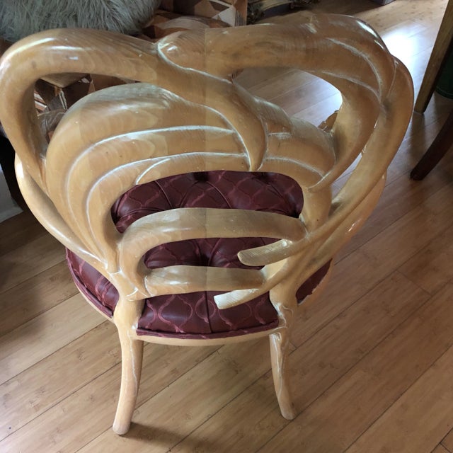 1980s Faux Bois Wooden Leaf Chair For Sale In Atlanta - Image 6 of 8