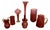 Antique Cranberry Glasses in Red, 1860, Set of 7 For Sale
