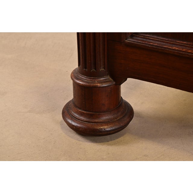 Herter Brothers Style Antique Victorian Carved Walnut and Burl Wood Full Size Bed, Circa 1880s For Sale - Image 10 of 11