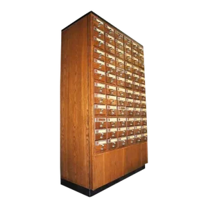 1960s Vintage Library 72 Drawer Card File Cabinet