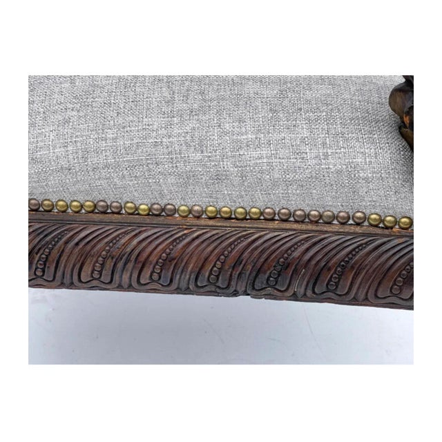 Mid 19th Century 19th-C. Italian Neo-Classical Style Walnut Swan Form Bergere Chair For Sale - Image 5 of 12