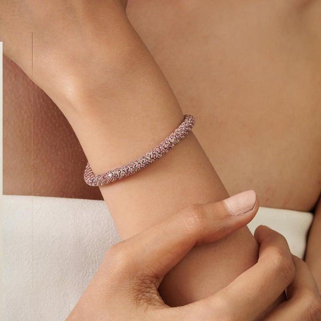 Golden Orange Sapphire Rope Bracelet in 925 Silver For Sale - Image 10 of 13