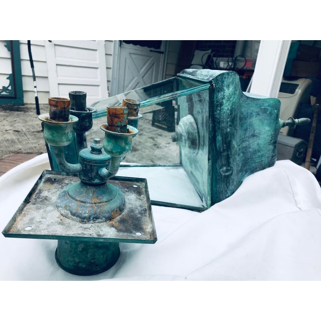 Metal 1970s Underwriter Laboratories 4 Light Post Lantern For Sale - Image 7 of 11