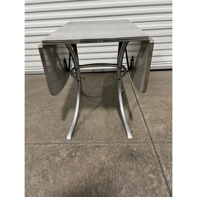 1950s Gray Formica Drop-Leaf Dining Table - Daystrom Collection, Virtue Bros. For Sale In Pittsburgh - Image 6 of 9