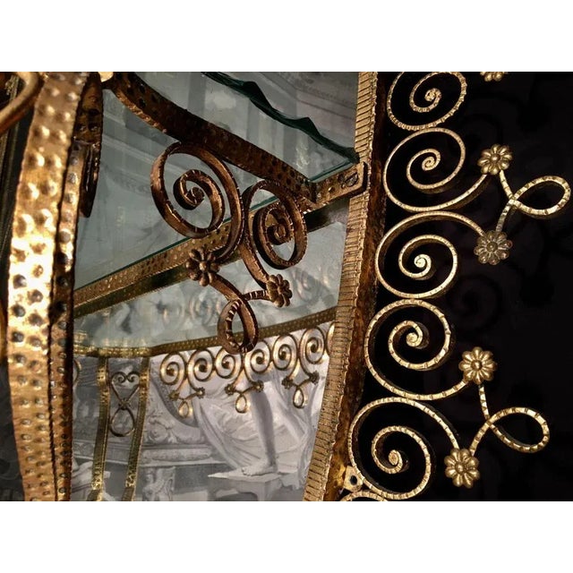 Italian Gilt Metal Console Table and Mirror by Pier Luigi Colli, 1955 For Sale - Image 6 of 10