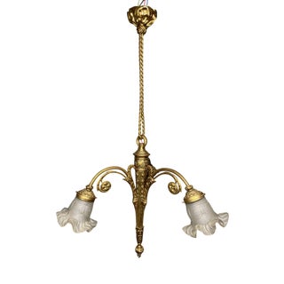 Louis XVI Style Bronze Chandelier, 1920s For Sale