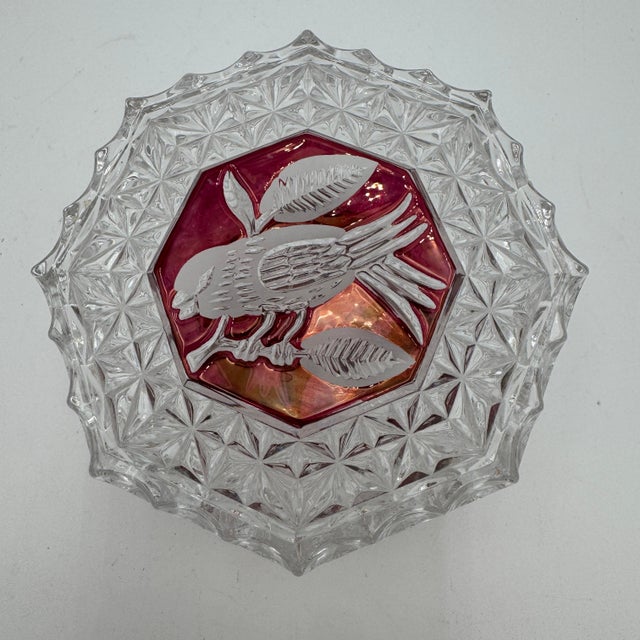 Byrdes Collection Octagon 4" Trinket Box by Hofbauer 24% Lead Crystal For Sale - Image 4 of 10