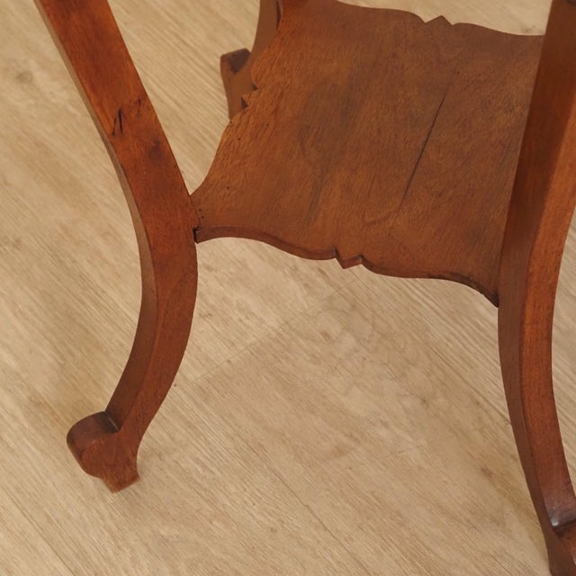 Wilhelminian Floral Column Side Table with Marble Top, 1880s For Sale - Image 6 of 13