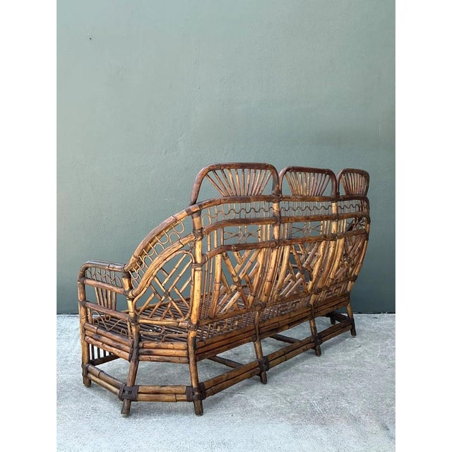 Coffee Vintage Brighton Rattan High Back Sofa For Sale - Image 8 of 12