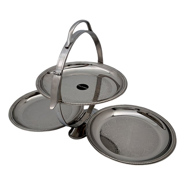 Mercurio Cake Stand in 18/10 Stainless Steel from Alessi Alfra, 1960s For Sale