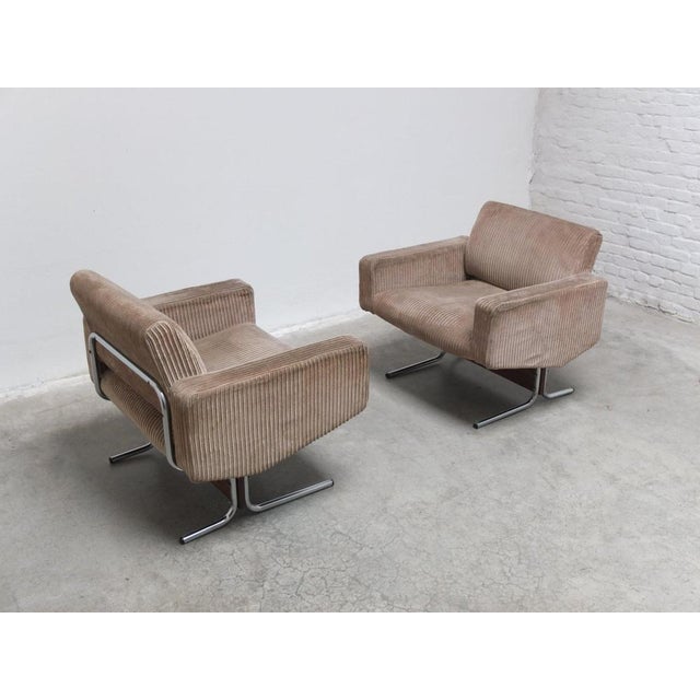 Fantastic pair of lounge chairs designed by Pierre Guariche in 1967. This model is called ‘Caracas’ and has only been...