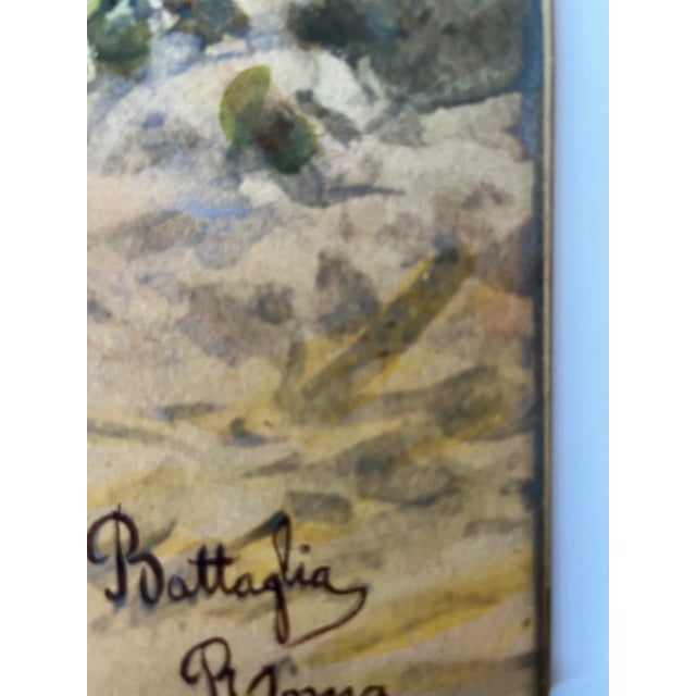 Antique Watercolor Painting by Clelia Bompiani-Battaglia For Sale - Image 10 of 11