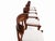 A striking set of eight solid walnut Klismos dining chairs in the style of T.H. Robsjohn-Gibbings. Broad, curved backs,...