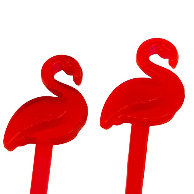 Mid-Century Modern 1980s 21 Piece Mid-Century Tropical Hula Girl & Flamingo Cocktail Swizzle Sticks For Sale - Image 3 of 18