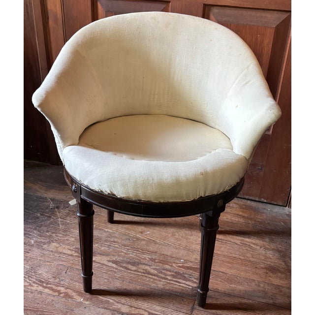 Early 20th Century Early 20th Century Regency-Style Swivel Make-Up Chair For Sale - Image 5 of 6