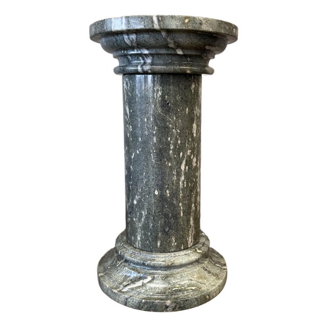 Vintage Green Marble Pedestal #1 For Sale