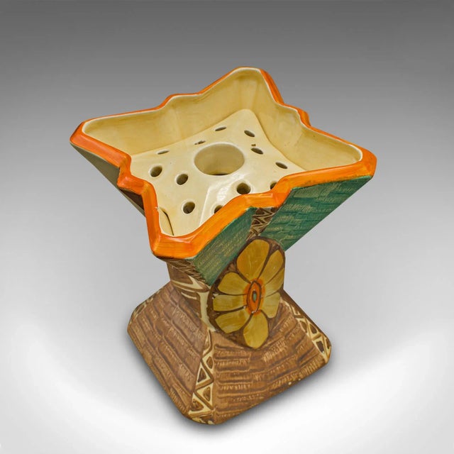 Ceramic 1930s Vintage Art Deco Ceramic Dried Flower Vase For Sale - Image 7 of 12
