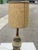 Midcentury Giant Drip Art Pottery desk Lamps in a beautiful textured drip glaze finish in amber and brown with a bronze...