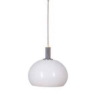 Vintage Italian White Plastic Pendant Lamp, 1970s For Sale