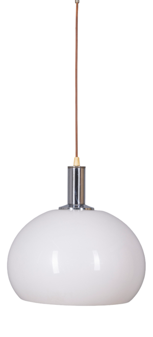 Vintage Italian White Plastic Pendant Lamp, 1970s