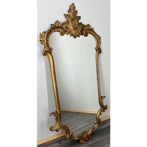 Vintage French Ornate Wall Mirror with Gold Finish For Sale - Image 9 of 9