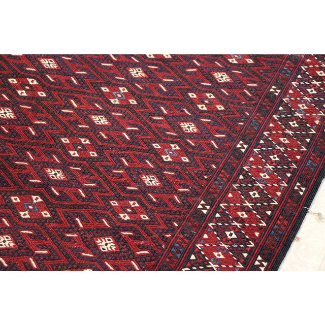 Vintage Nomadic Turkmen Yomut Kilim Rug For Sale - Image 6 of 18