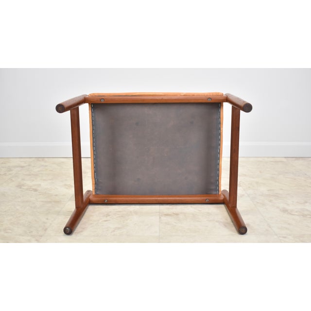 Mid Century Danish Leather Footstool Attributed to Spottrup Mobelfabrik For Sale - Image 15 of 18