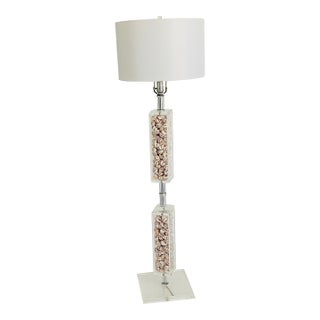 Mid 20 Th C Coastal Lucite Floor Lamp With Sea Shells For Sale