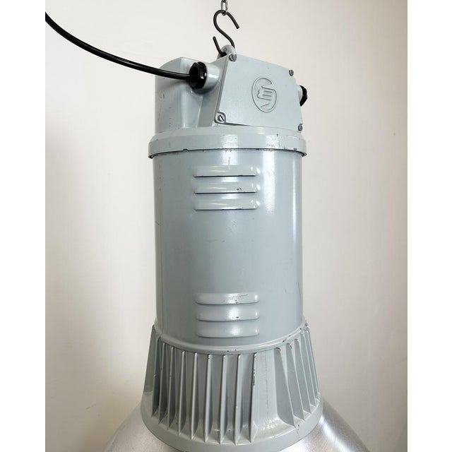Large Industrial Aluminium Pendant Light from Elektrosvit, 1960s For Sale - Image 9 of 18