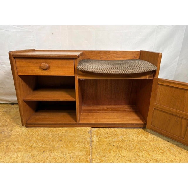 Mid-Century Modern Vintage Teak Telephone Seat from Nathan, 1960s For Sale - Image 3 of 11