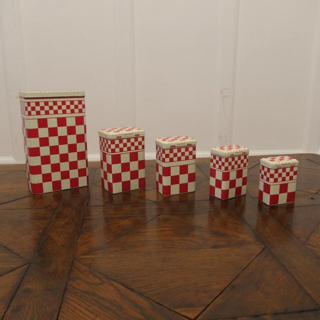 Vintage French Food Canisters, 1950, Set of 5 For Sale - Image 9 of 10