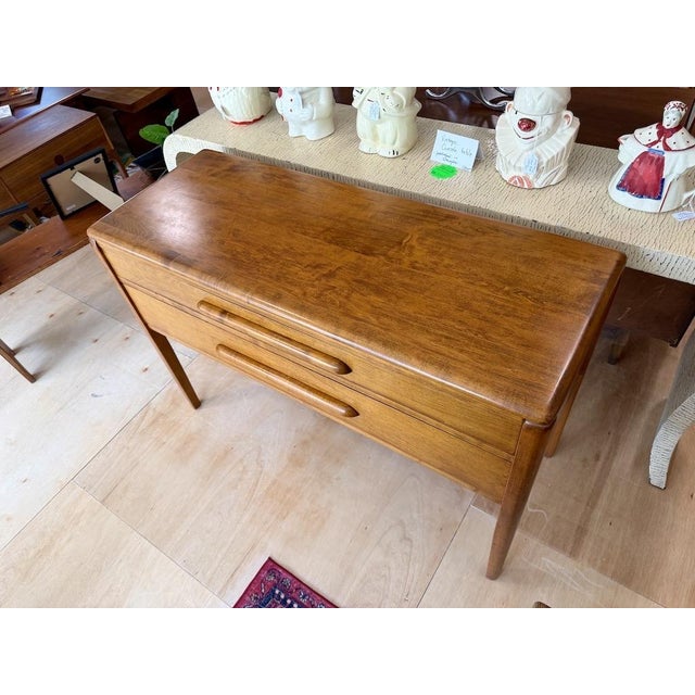 1940s 1940s Two Drawer Solid Maple Console Table For Sale - Image 5 of 13