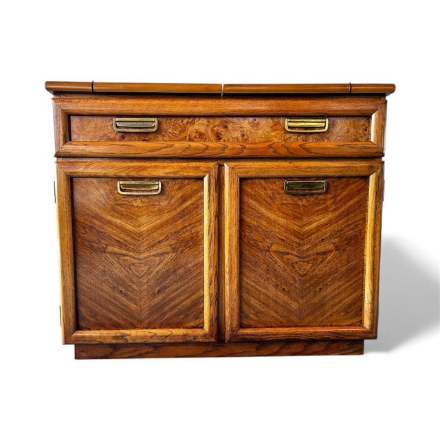 Mid-Century Modern Mid-Century Broyhill Walnut Bar Cabinet / Server Credenza Buffet For Sale - Image 3 of 10