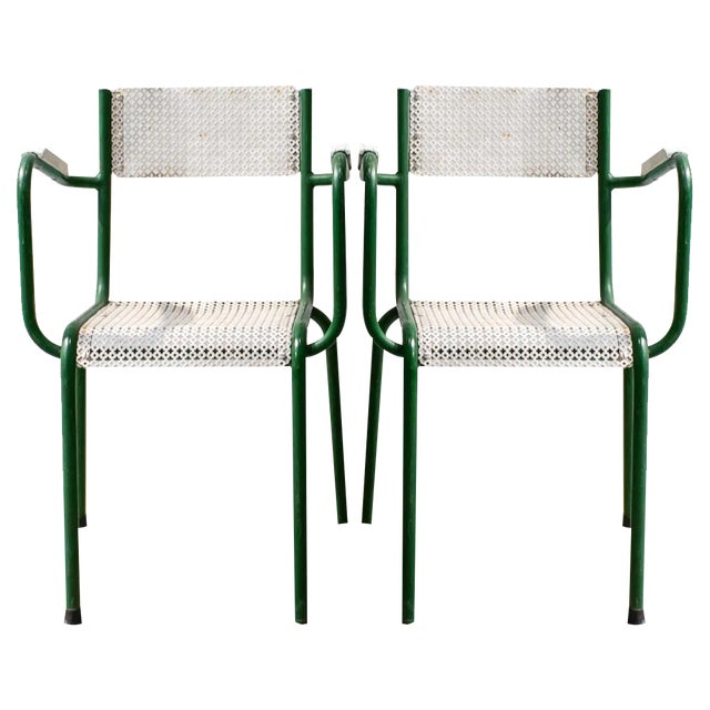 Set of Metal Garden Armchairs, 1960s For Sale