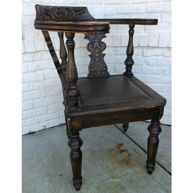 Wood Sarreid Ltd. Corner Chair For Sale - Image 7 of 12