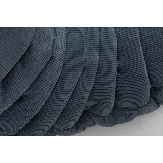 Togo Lounge Chair and Pouf in Grey Corduroy by Michel Ducaroy for Ligne Roset, 1973, Set of 2 For Sale - Image 16 of 18