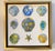 Coastal Hand-Painted Blue & Gold Seashell and Starfish Art in Gold Floating Frame – 12” X 12” For Sale - Image 3 of 3