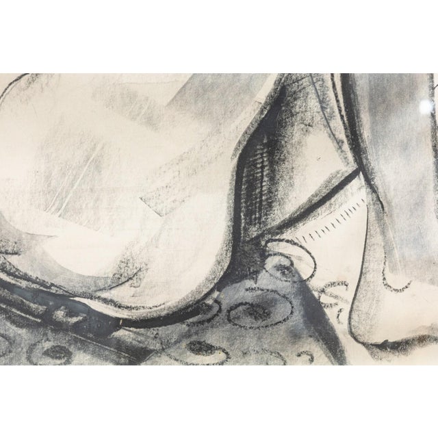 Modernist Figurative Female Nude Pencil and Charcoal Drawing on Paper Signed For Sale - Image 4 of 7