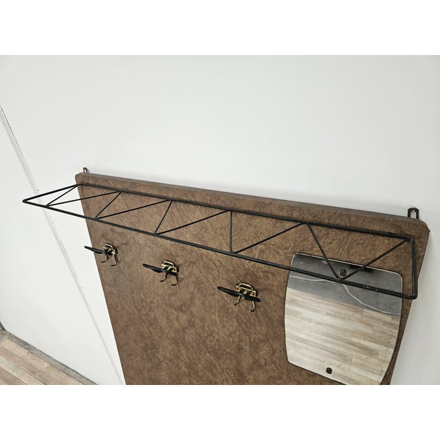 Mid-Century Modern Wall Coat Rack in Skai with Mirror, 1960 For Sale - Image 4 of 14