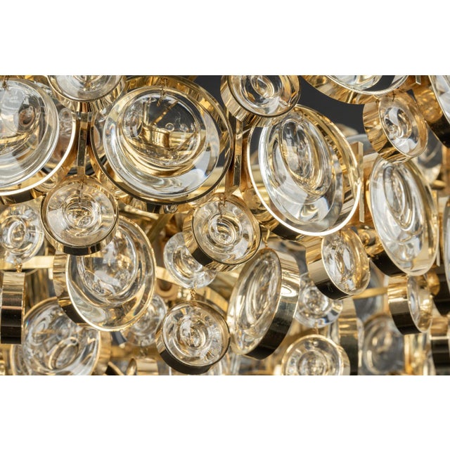 Gilt Brass Chandelier attributed to Palwa Sciolari Germany, 1970s For Sale - Image 12 of 14