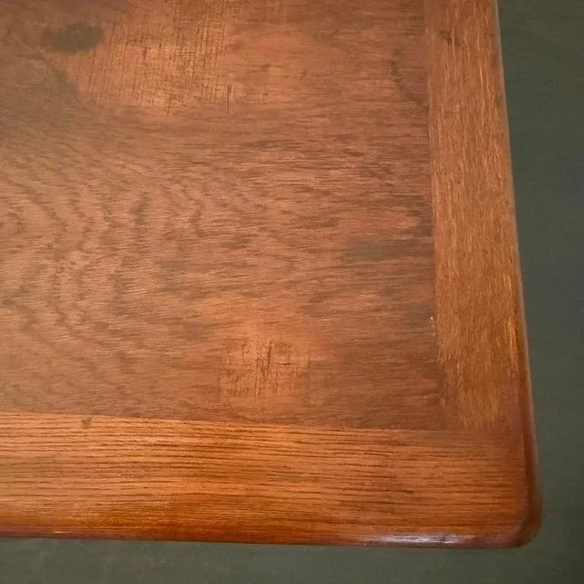 Tan Antique Rustic Maple Farmhouse Dining Work Table For Sale - Image 8 of 8