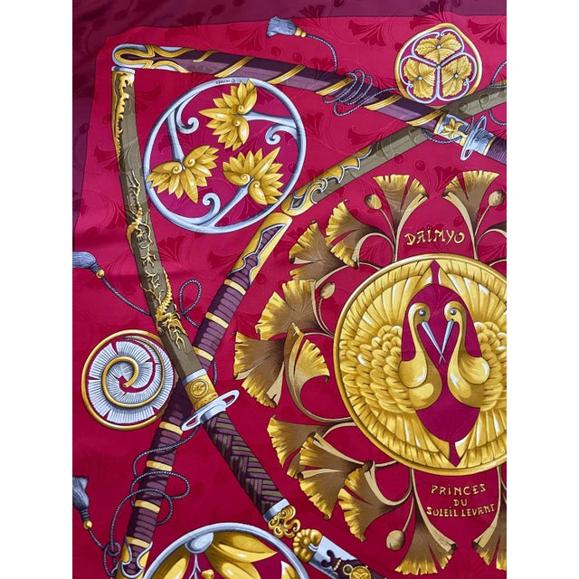 Pink Hermès Scarf “Daïmyo” 1991 For Sale - Image 8 of 10