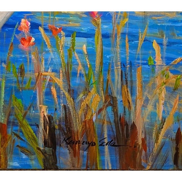 Wingspan: Original Acrylic on Canvas Painting of a White Egret on a Swamp For Sale - Image 4 of 4